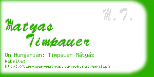 matyas timpauer business card